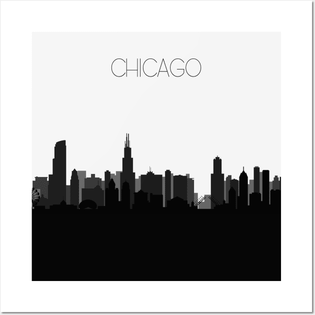 Chicago Skyline V2 Wall Art by inspirowl